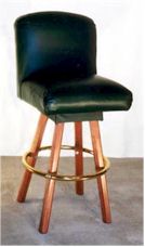 [Deco barstool w/ wood base & brass foot ring]